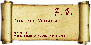 Pinczker Versény névjegykártya